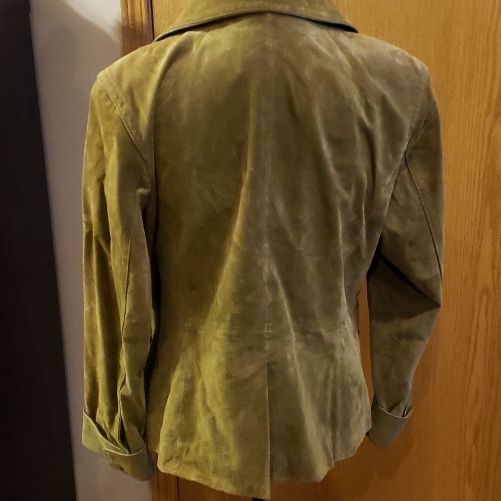 Terry lewis classic luxuries sage green suede coat - Picture 4 of 6